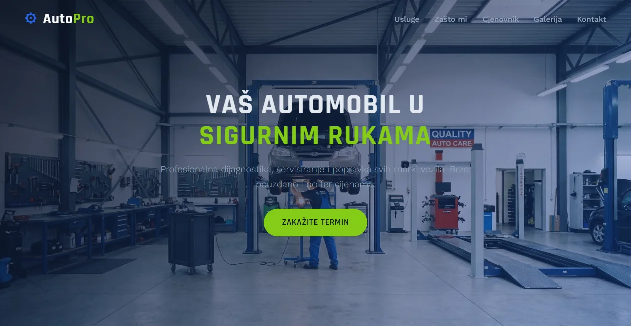 AutoPro Servis - Demo web sajt za autoservis